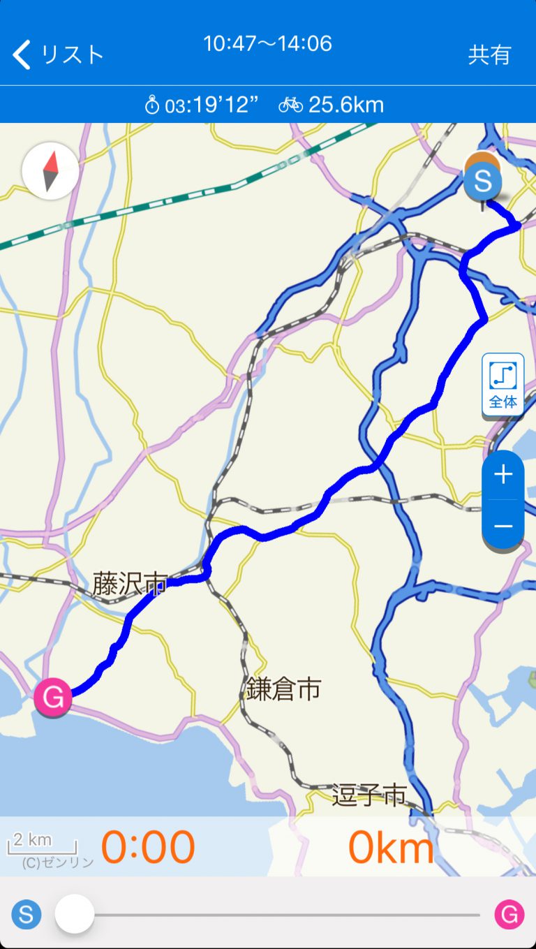 ここから上大岡まで自転車